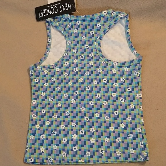 NWT Girls Floral Razor Back Tank Top - Picture 2 of 2